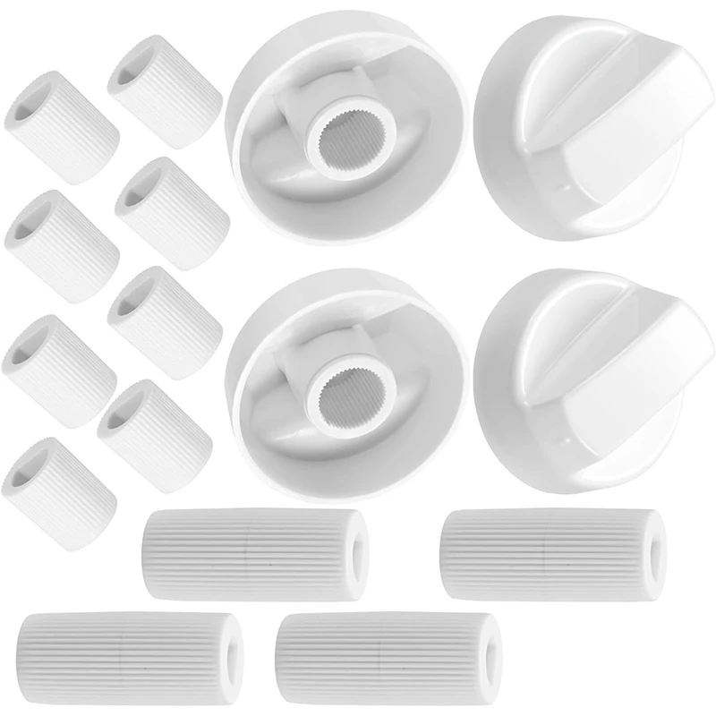 Knobs For Stove With 4 Control Knobs And 12 Adapters Black And White Knobs Adapters Range Parts Kitchen Appliance Home Appliance