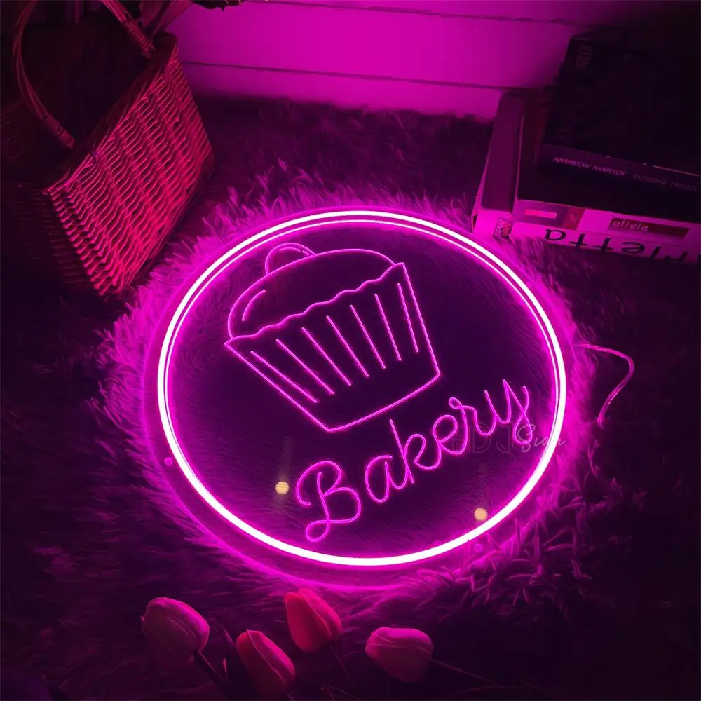 

Cupcake Neon Sign Lights 3D Carved Bakery Neon Lights LED Sign USB Bread Toast Bake House Decor Wall Bake Shop Neon LED Lights