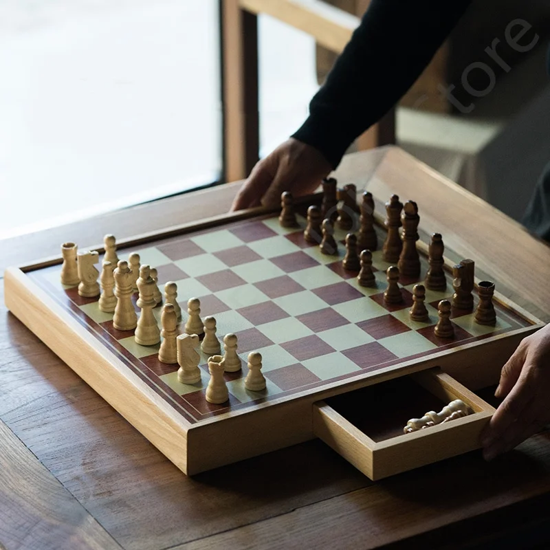

Luxury Classic International Chess Fun Middle Ages Chess Children's Entertainment Luxury Chess Backgammon Board Game