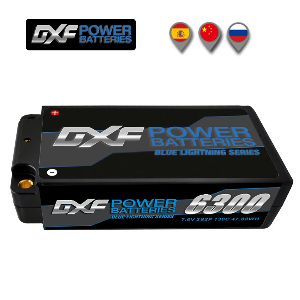DXF 2s Lipo Batteria 10000mAh 150C (2 Pezzi) Per Auto RC 1/8 E 1/10, Plug Deans/T