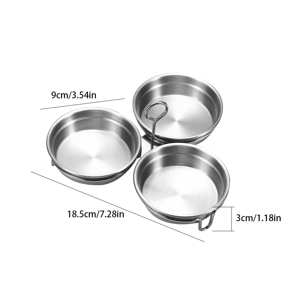 3pieces Stainless Steel Poached Egg Maker With Handle Easy To Extract Cups Arc Shaped Steamed egg poacher