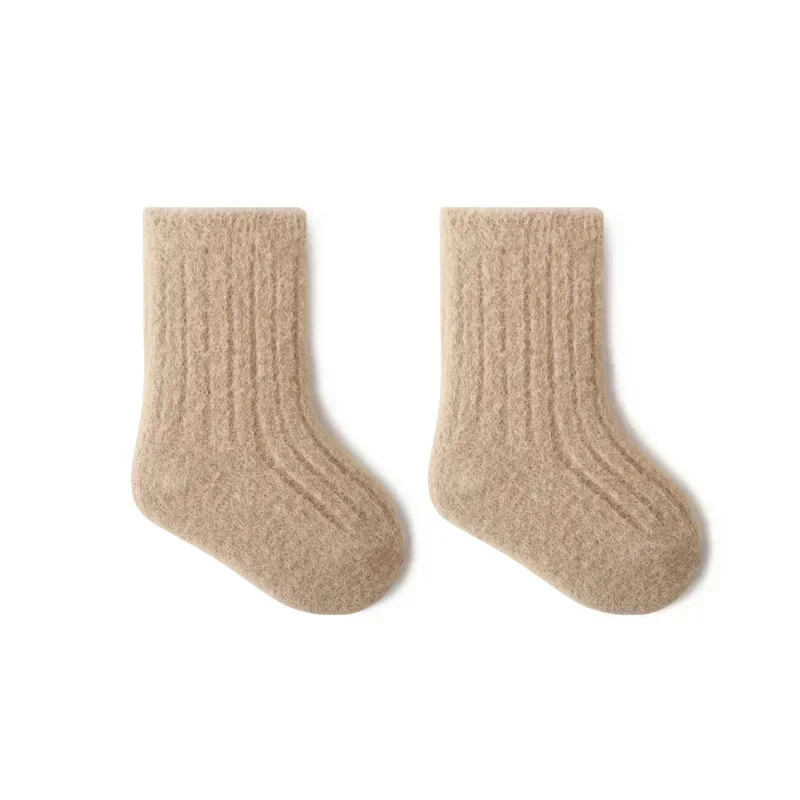 1 Pair Warm Baby Sleeping Sock Simplicity Solid Color Series Calf Sock for Toddler Boy Girl Autumn Winter Thicken Plush cotton socks kids socks baby socks girls socks
