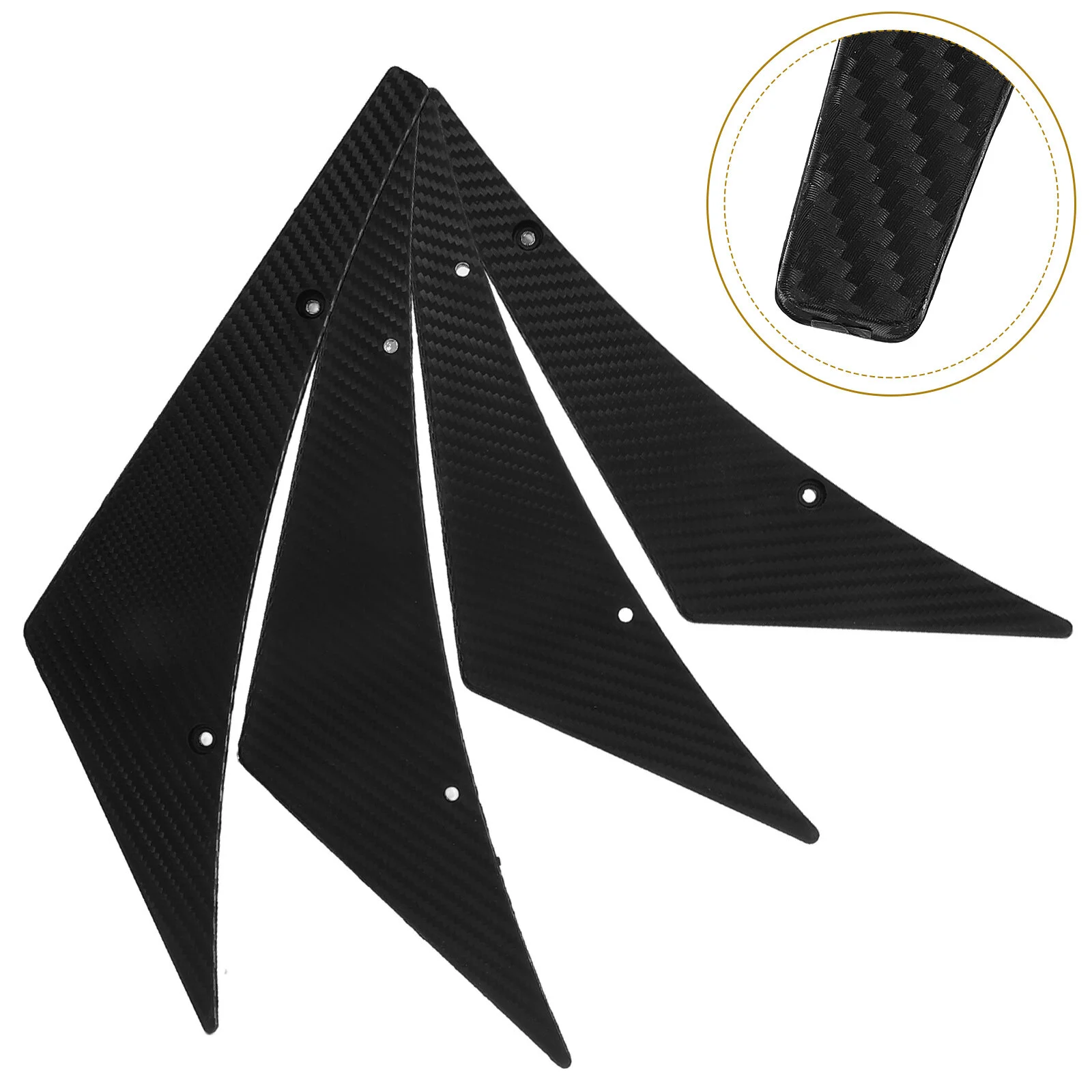 

4 Pcs Automatic Decorative Wind Knife Spoiler for Universal Abs Plastic Side Fins Car Carbon Fiber