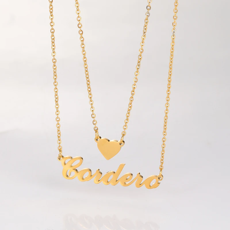 COOLTIME Personalisierte Namens-Herz-Halskette für Frauen, Edelstahl, personalisierte Namenskette, Schmuck, Paar, Geburtstagsgeschenk, Liebhaber – Detail 11