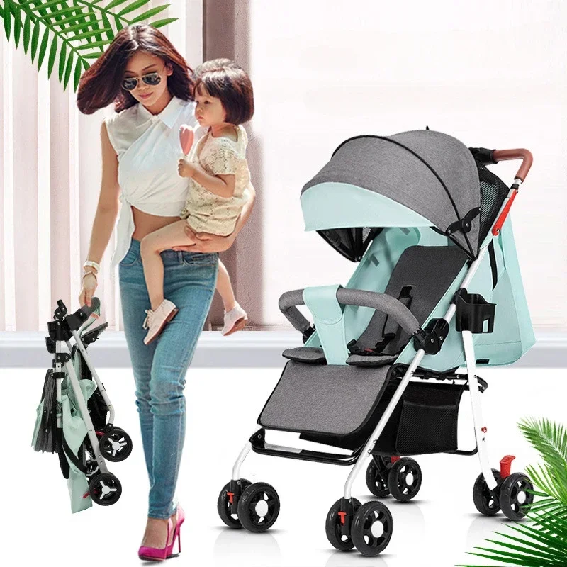Baby Stroller Sit & Lying Compact & Airplane-Friendly Travel Stroller One Click Folding for Infant