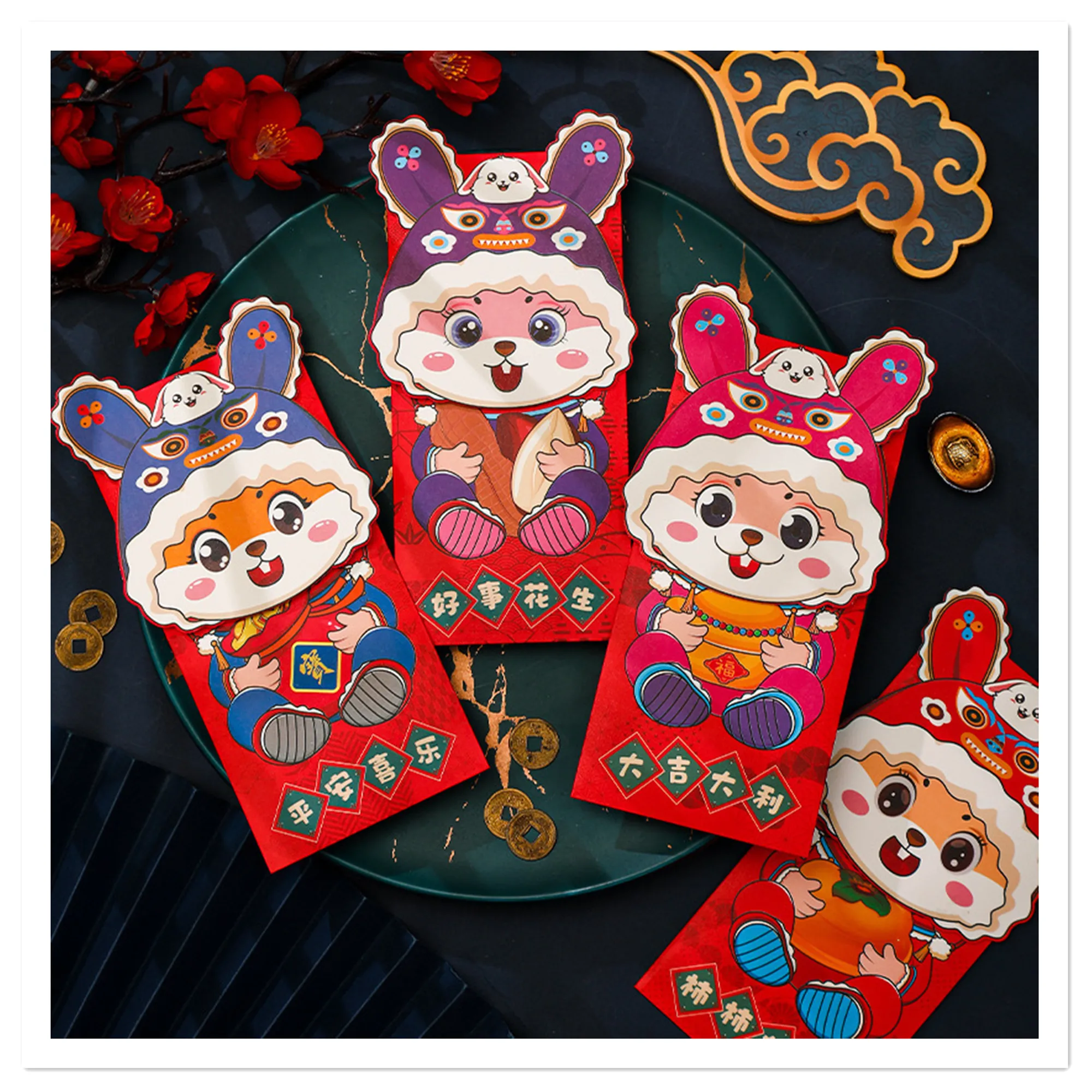 

6PCS 2023 New Cartoon Cute Lunar New Year Red Envelope Happy New Year Red Envelope Spring Festival Li Shifeng Personalized