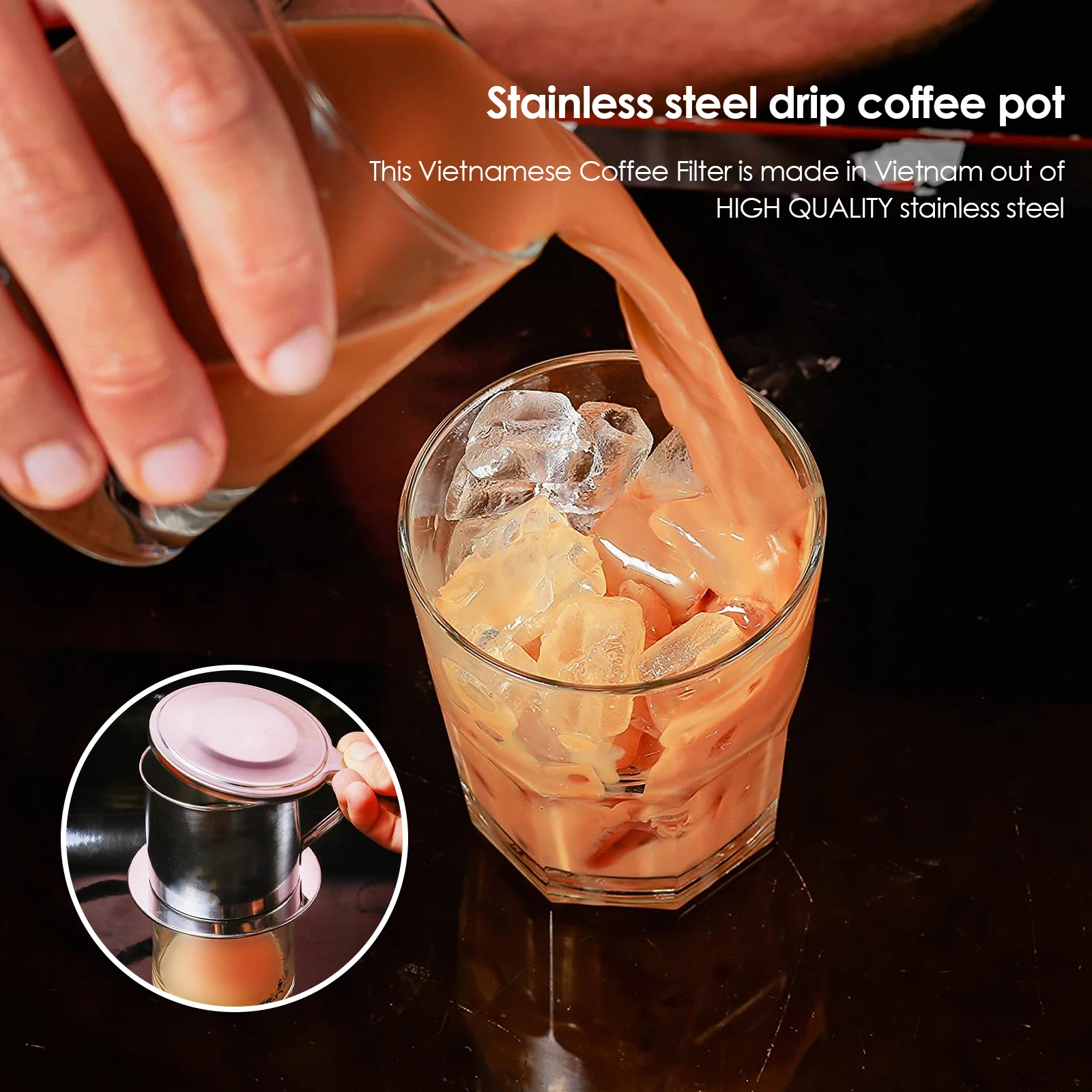 Vietnamese Coffee Filter Stainless Steel Maker Pot Portable Home Office Travel Camping Durable 115/135 165/310ML