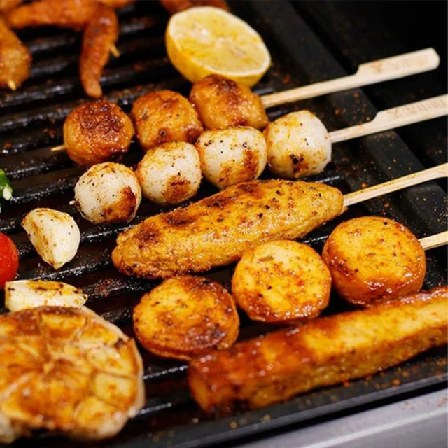 100Db Eldobható Bambuszpálcák Grillező Szerszámok Természetes Bbq Bambusz Nyárs Kemping Party A Kabob Gyümölcs Koktél Szerszámokhoz - Image 3