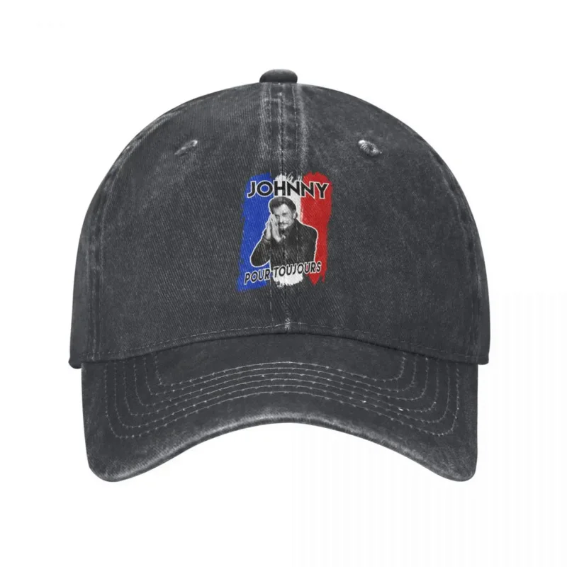 

Johnny Hallyday Forever Baseball Caps Vintage Distressed Washed Rock Music Headwear Unisex Style Outdoor Summer Caps Hat