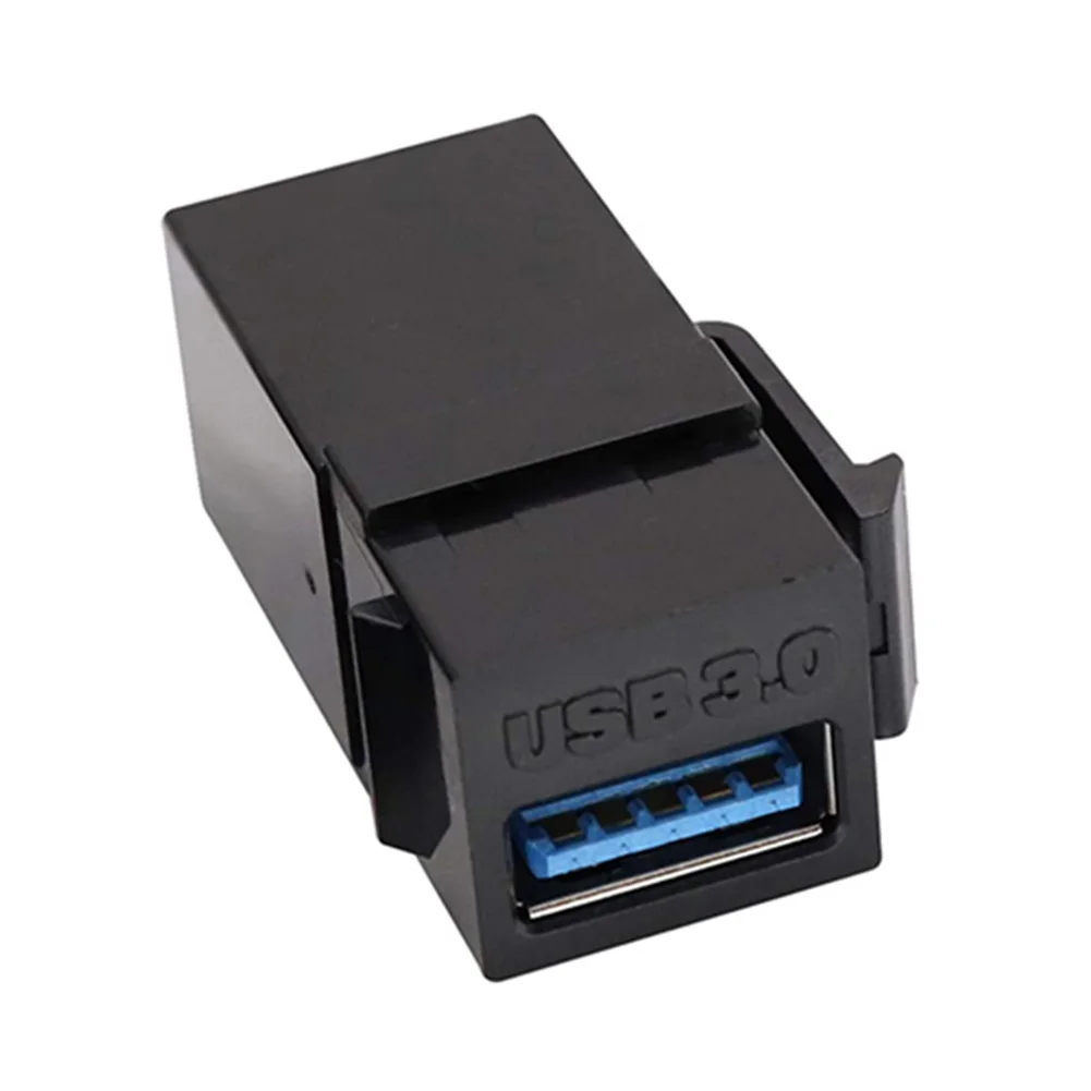 AAOTOKK 3.0 USB Keystone Jack Adattatore Femmina a Femmina Accoppiatore presa per Pannello di Uscita Piastra a Muro (Nero/5 Pezzi