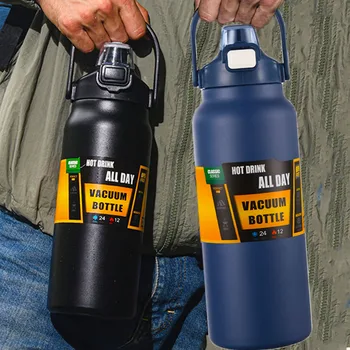 Bottiglia termica in acciaio inossidabile da 2,5 litri Thermo acqua di grande capacità portatile da 2500 ml Tazza sottovuoto Thermos Tazza termica Bicchiere da 2 litri 84 once 1