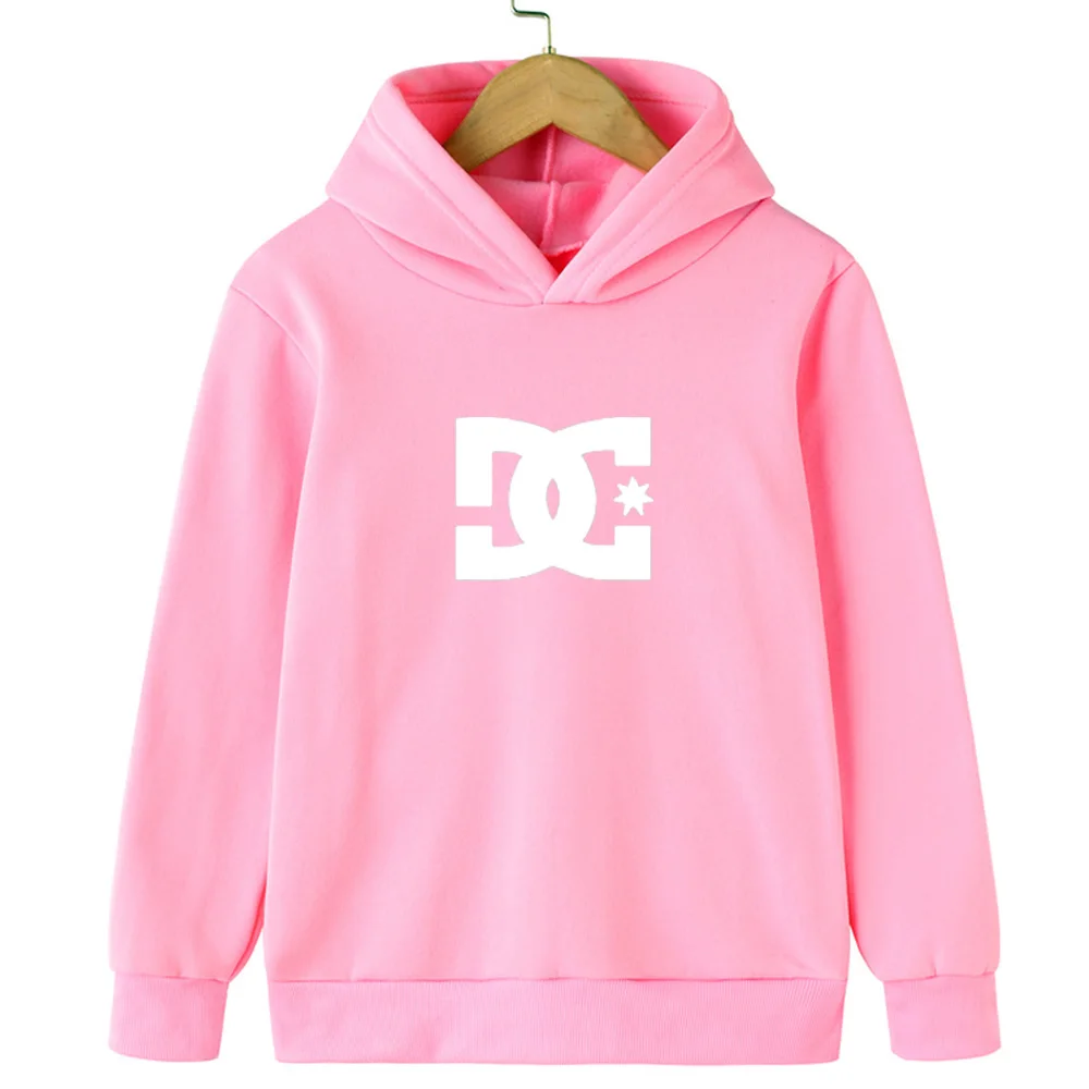 Children Hoodie DC Letter children's hoodie men's and women's fashion simple long-sleeved sweatshirt Spring and autumn street trend hoodie