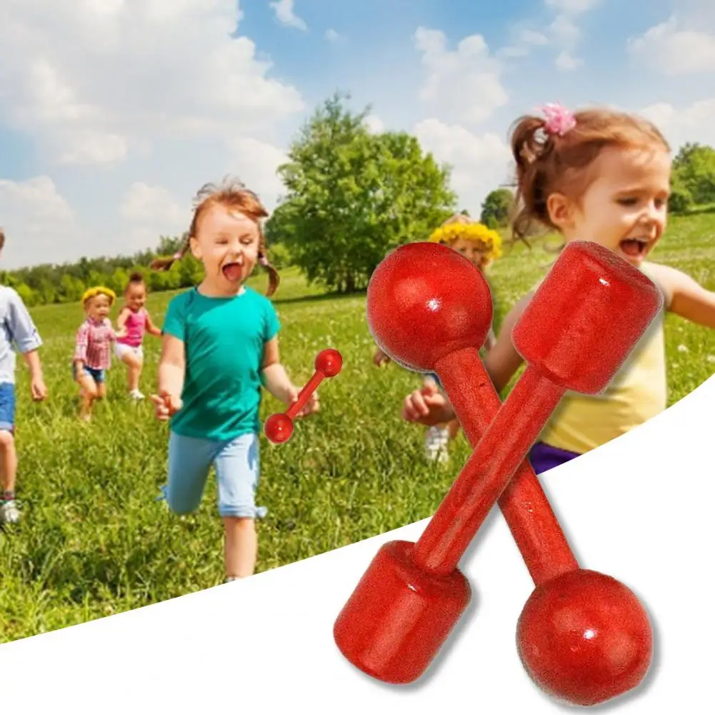 Good Toughness Kids Dumbbell Multifunctional Muscle Training Useful Kindergarten Physical Exercise Wooden Dumbbell