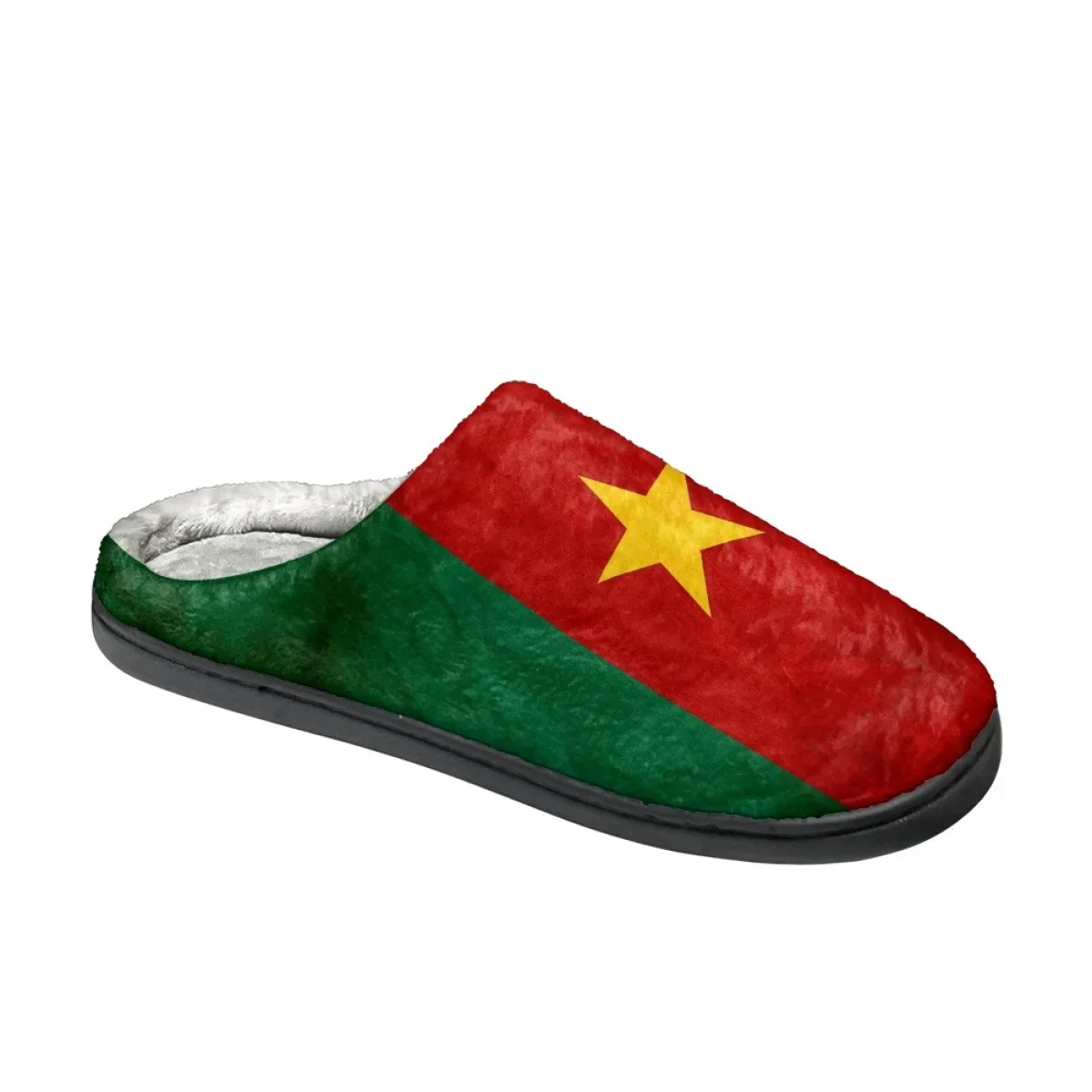 Flag Of Cameroon Design Flat Indoor Floor Slippers Casual Women Warm Home Cotton Slippers Household Comfortable Non-slip Slides