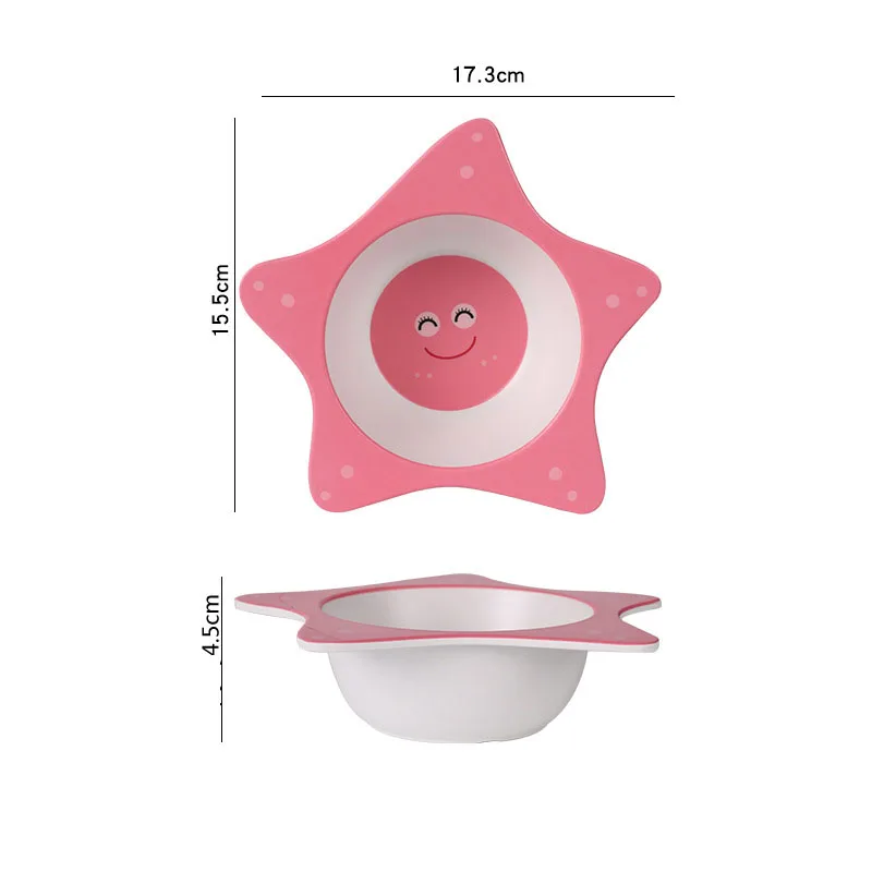 thumbnail image 1 of Platos de comida de fibra de bambú para niños, cuenco de alimentación para bebés a prueba de caídas, vajilla de dibujos animados para niños pequeños, cuencos de sopa adicionales, 1 of 5
