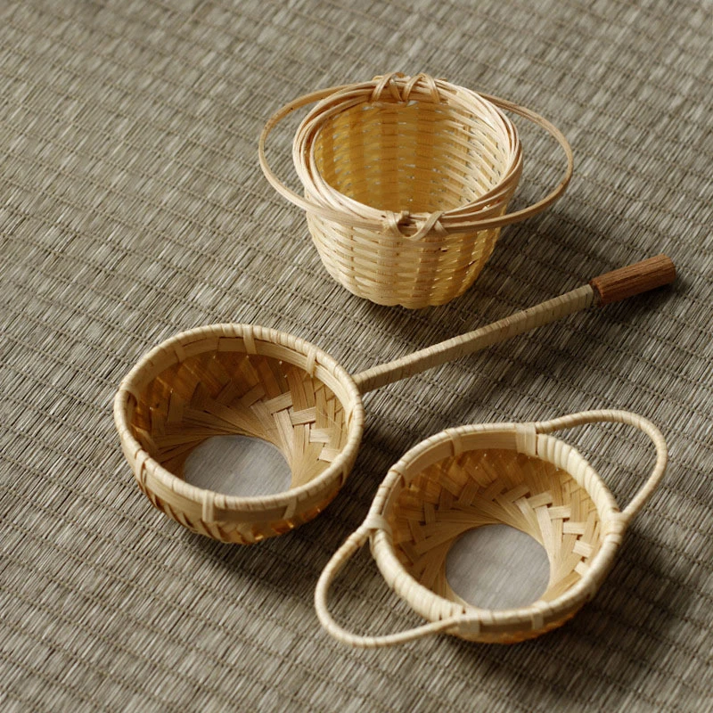 

Bamboo Tea Strainers Tea Ceremony Utensils Table Decor Teaware Kitchen Tool Japanese Rattan Tea Leaves Funnel Accessories