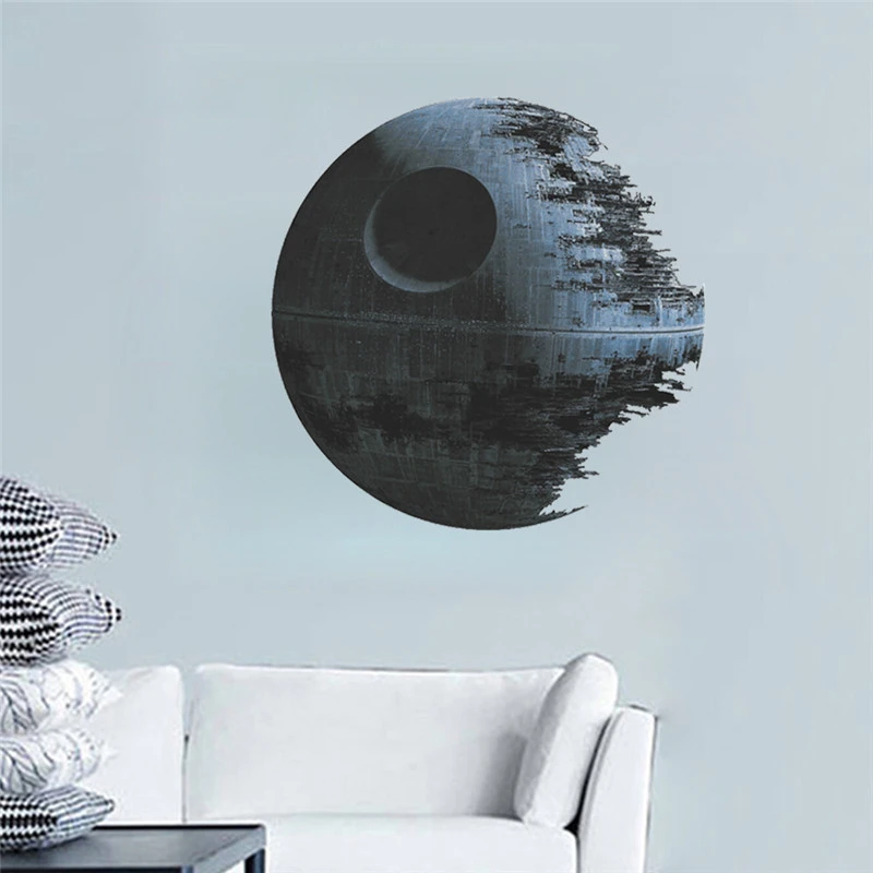 Adesivi Murali 3D Star Wars Per Camerette Death Star Art Decals Bambini Computer Wallpaper Poster Boy'S Room Decor Movie Poster