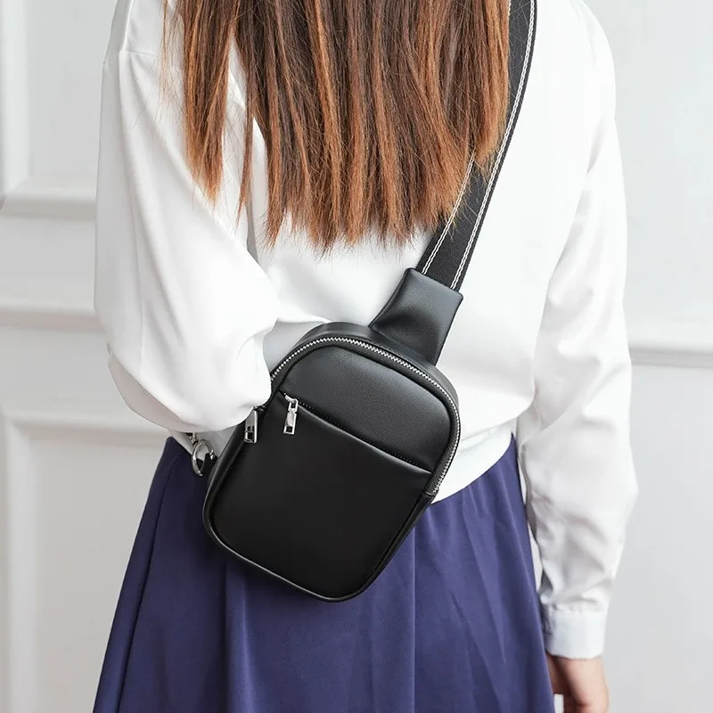 

Travel Waist Bag For Women Zipper Fashion Shoulder Bag Casual Designer Leather Solid Color Crossbody Bag Luxury Versatile Purse