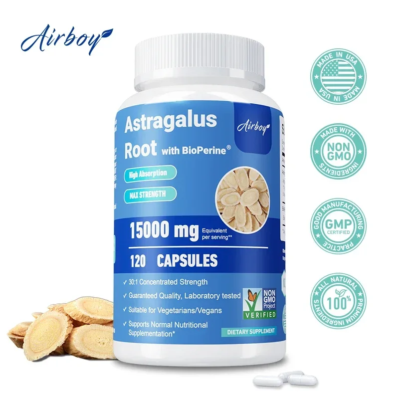 Astragalus Root Capsules 15000mg Supports Heart and Liver Health Enhances Immunity
