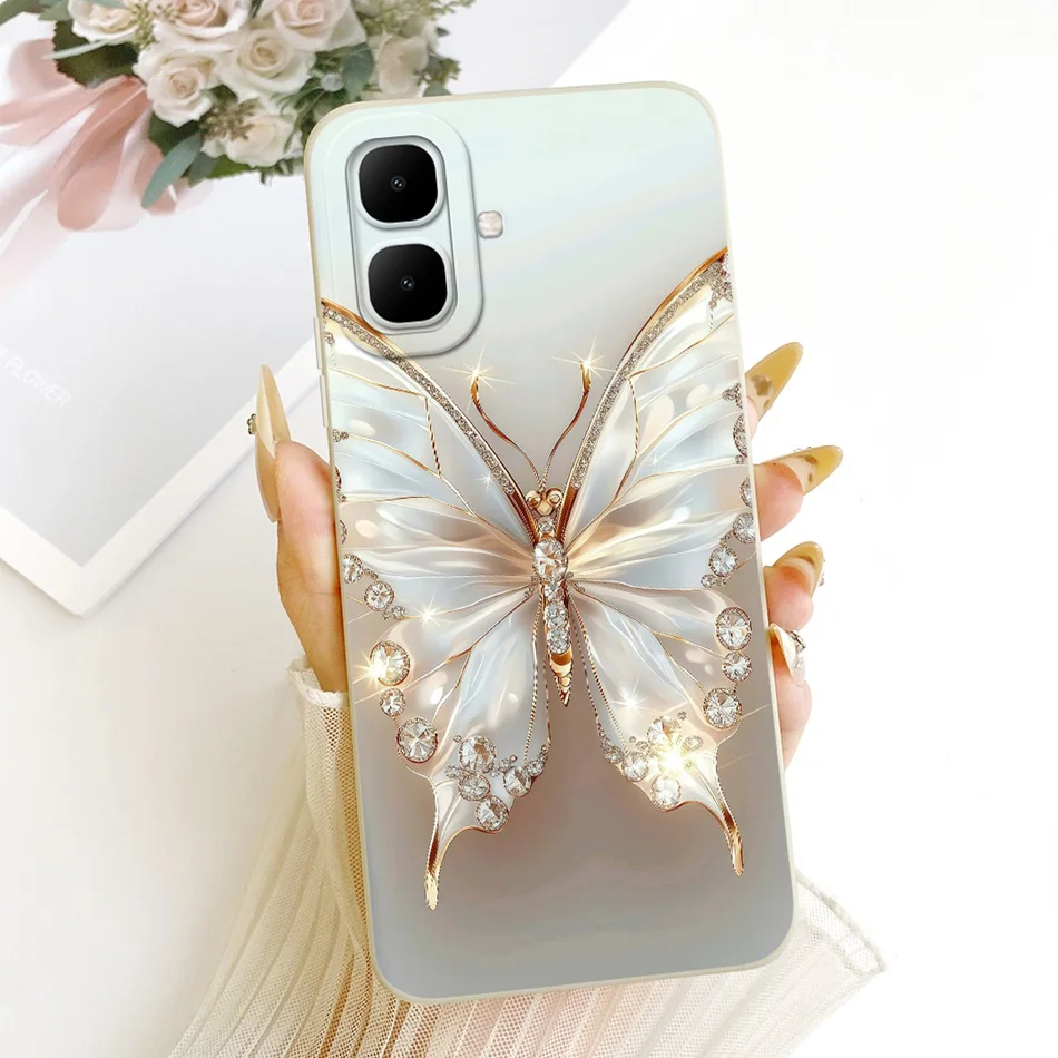 Cute Cat & Flower Butterfly Cartoon Shockproof Soft Silicone Phone Case