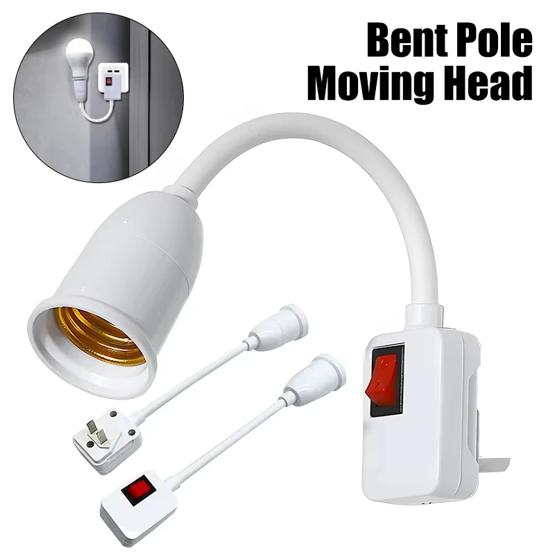 E27 ซ็อกเก็ตผู้ถือหลอดไฟพร้อมสวิตช์ EU Plug โดยตรง Plug-in โคมไฟหมุนผู้ถือไฟหน้า LED โคมไฟตั้งโต๊ะ LED ฐานโคมไฟฐาน 1