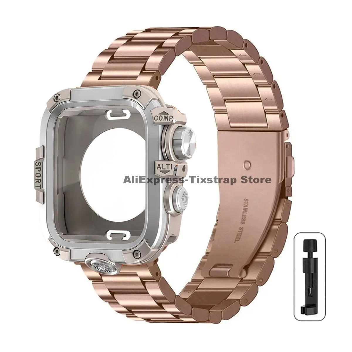 Premium Metal Strap and Protective Case