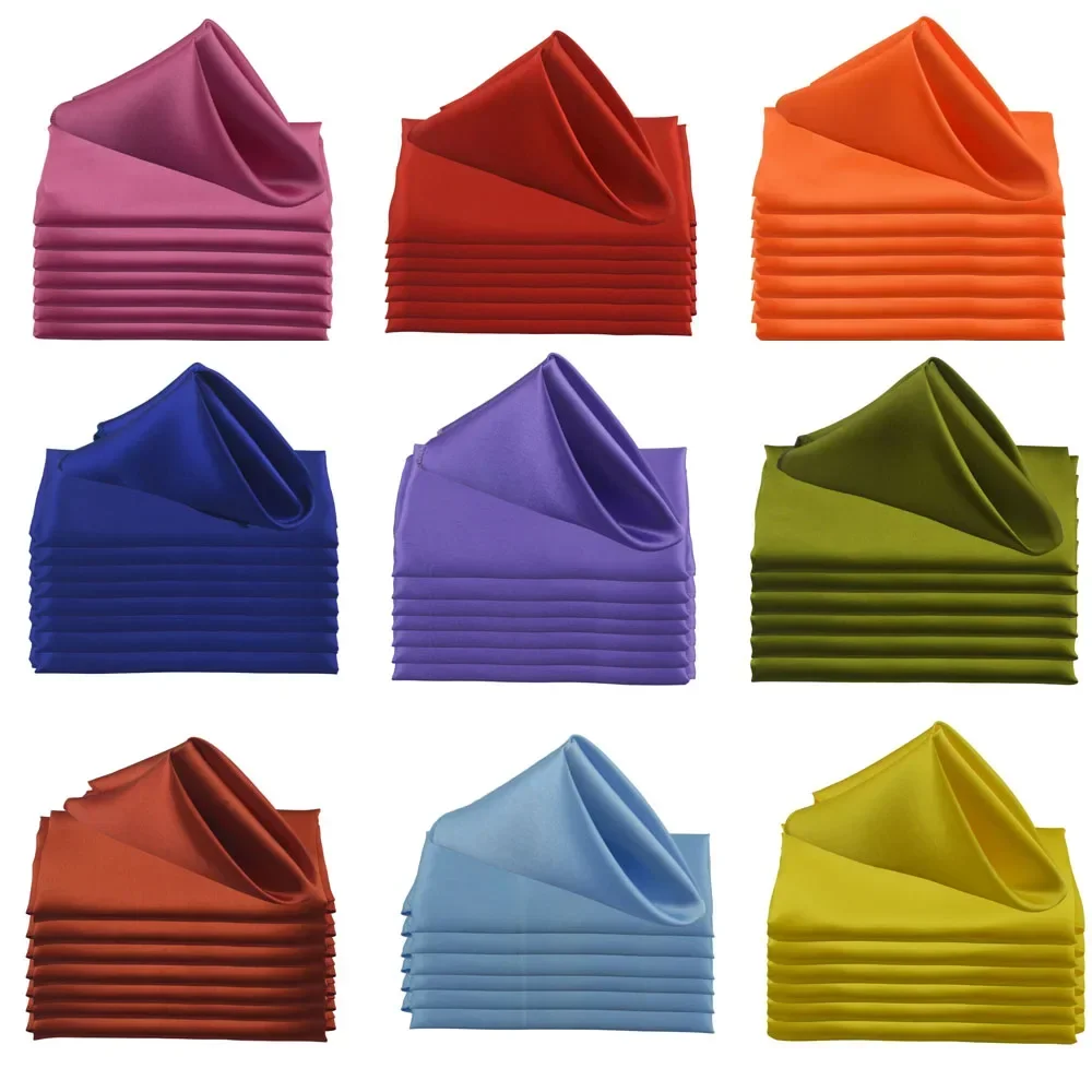 Elegant Satin Square Napkins - 50pcs, 17 Inch, for Weddings, Holidays, and Special Events