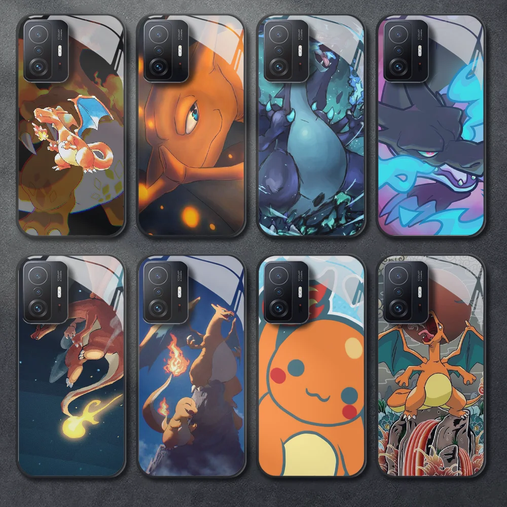 Чехол для телефона Mega Charizard Pokemo из закаленного стекла, чехол Xiaomi Mi X3, X4, F5, 11, 12, 13 T S Pro Lite Ultra, чехол-бампер