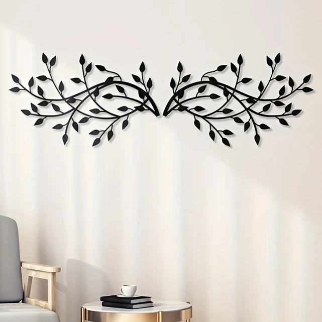 

Crafts 2 pieces Elegant Metal Tree Leaf Wall Decor for Indoor and Outdoor Decor -Perfect for Living Room, Office, and Home Decor