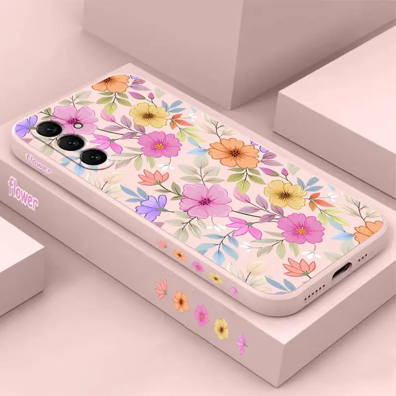 Vibrant Floral Silicone Phone Case Cover