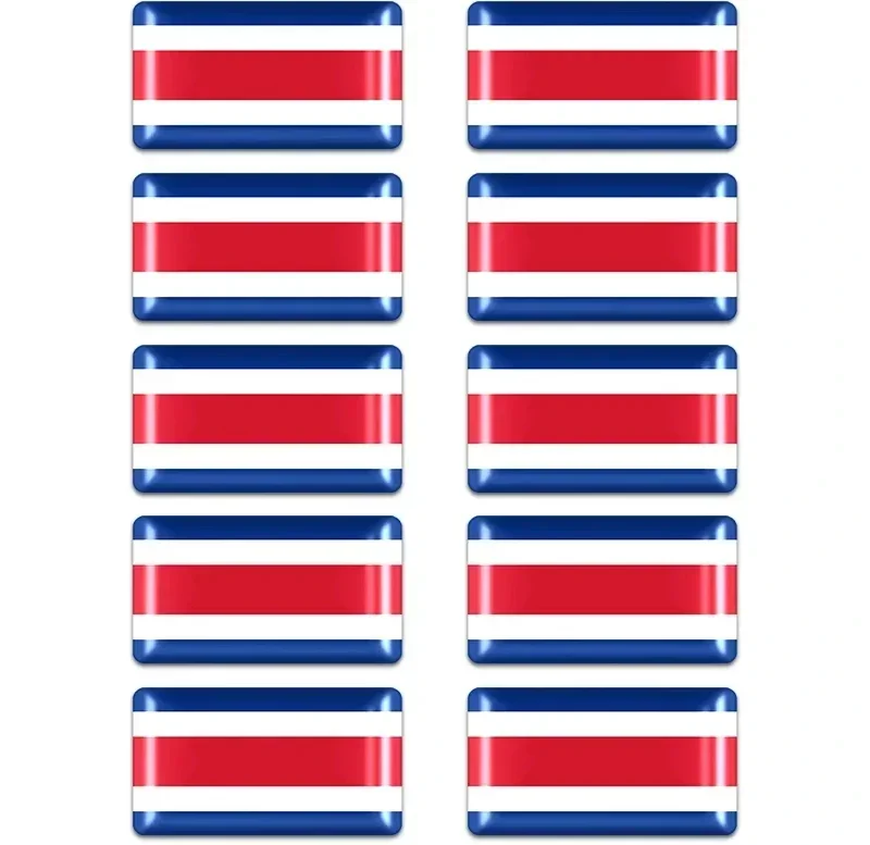 10pcs Epoxy Flag Car Stickers Set