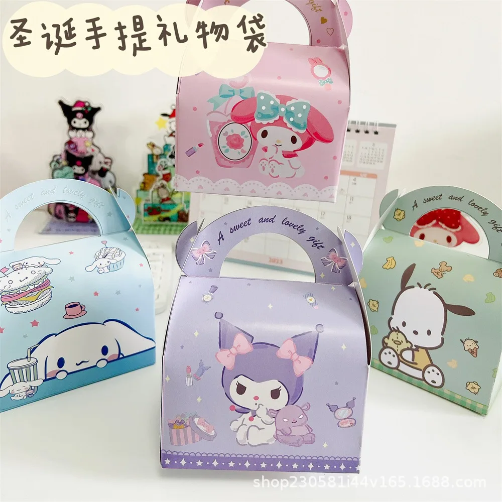 

Kawaii Sanrio Cinnamoroll Kuromi My Melody Pochacco Cartoon Christmas Gift Box Christmas Eve Candy Snack Apple Dessert Gift Box