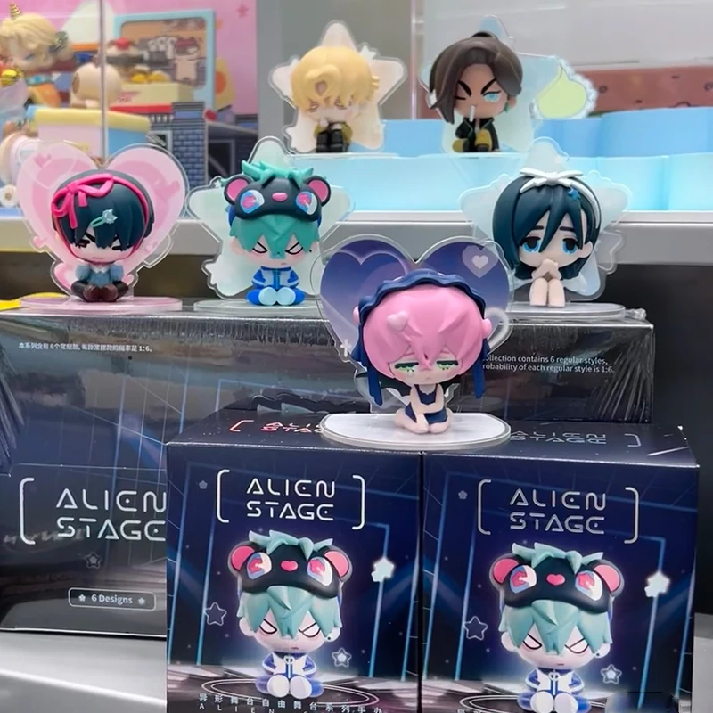 Lot De 6 Porte-clés Figurines Alien Stages Chibi - En Acrylique/métal, Designs Mignons Et Colorés - Pour Décoration Sac Ou Clés