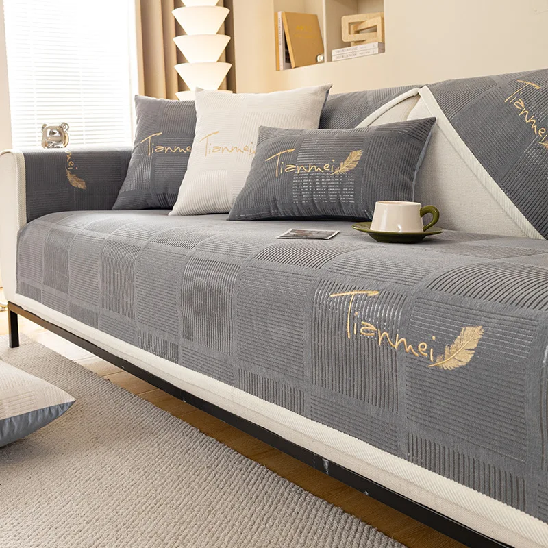 

Solid Color Chenille Sofa Cover for Living Room Four Seasons Universal Sofa Towel Non-Slip Modern Simple Couch Cushion Home