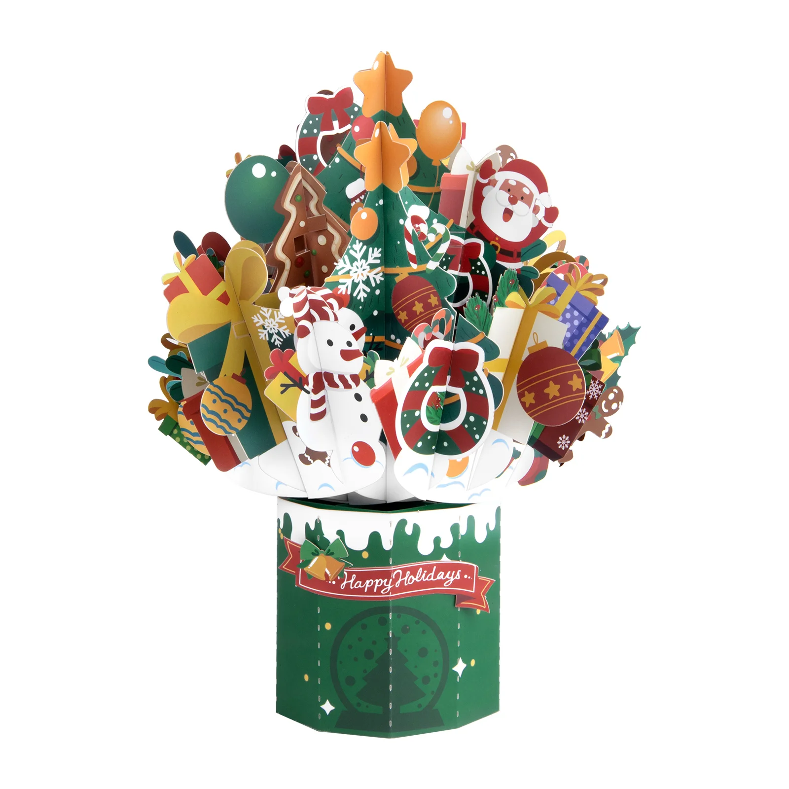 Christmas Tree Pop Up Card, 3D New Year Card, Christmas Bouquet Pop-up Card