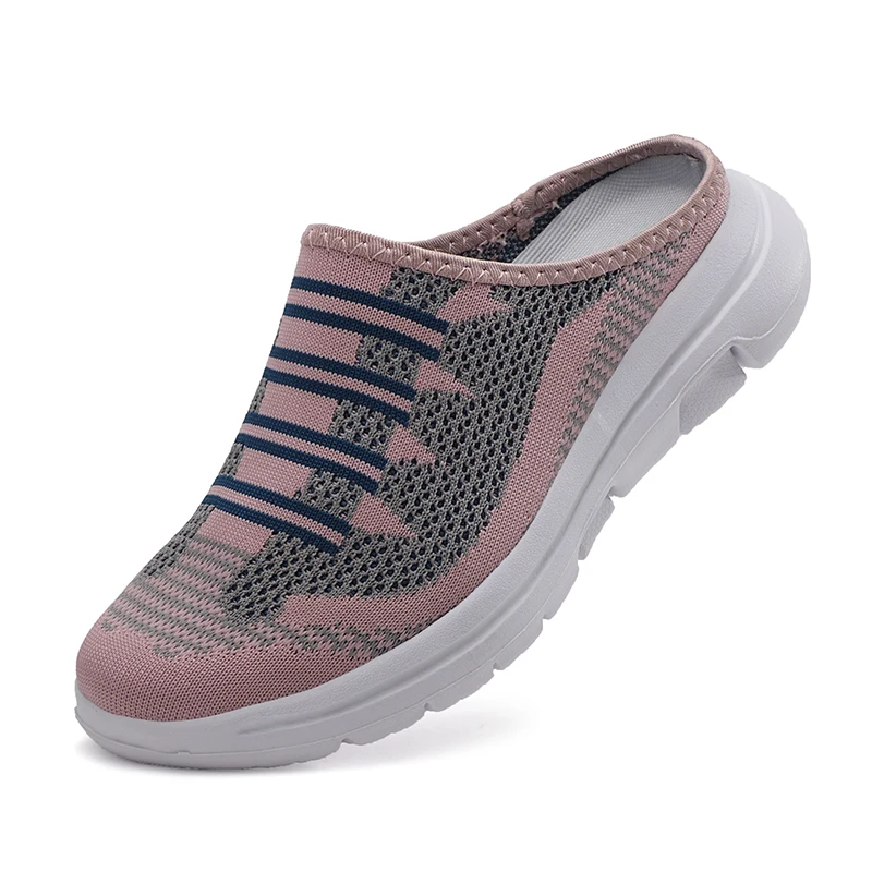 Lightweight Round Toe Slippers For Women Mules Flats Soft House Slippers Female Slides Four Season Black Casual Mesh Lazy Shoes 6