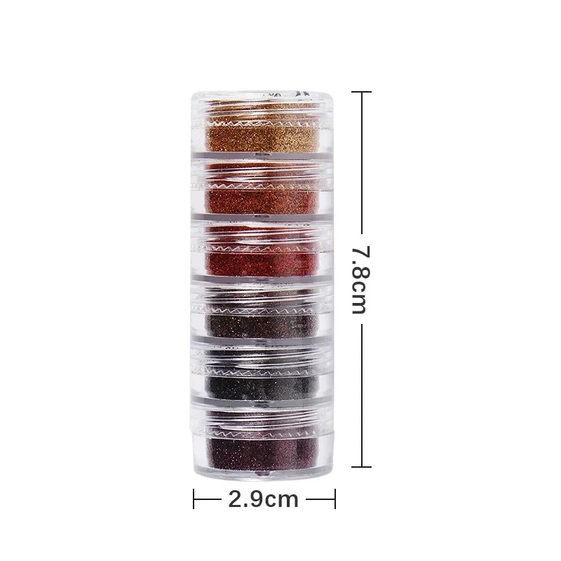 6Pc/Set Iridescent Nail Glitter Sugar Powder Colorful Chrome Pigment Dust for UV Nail Polish Nails Decoration Accessories