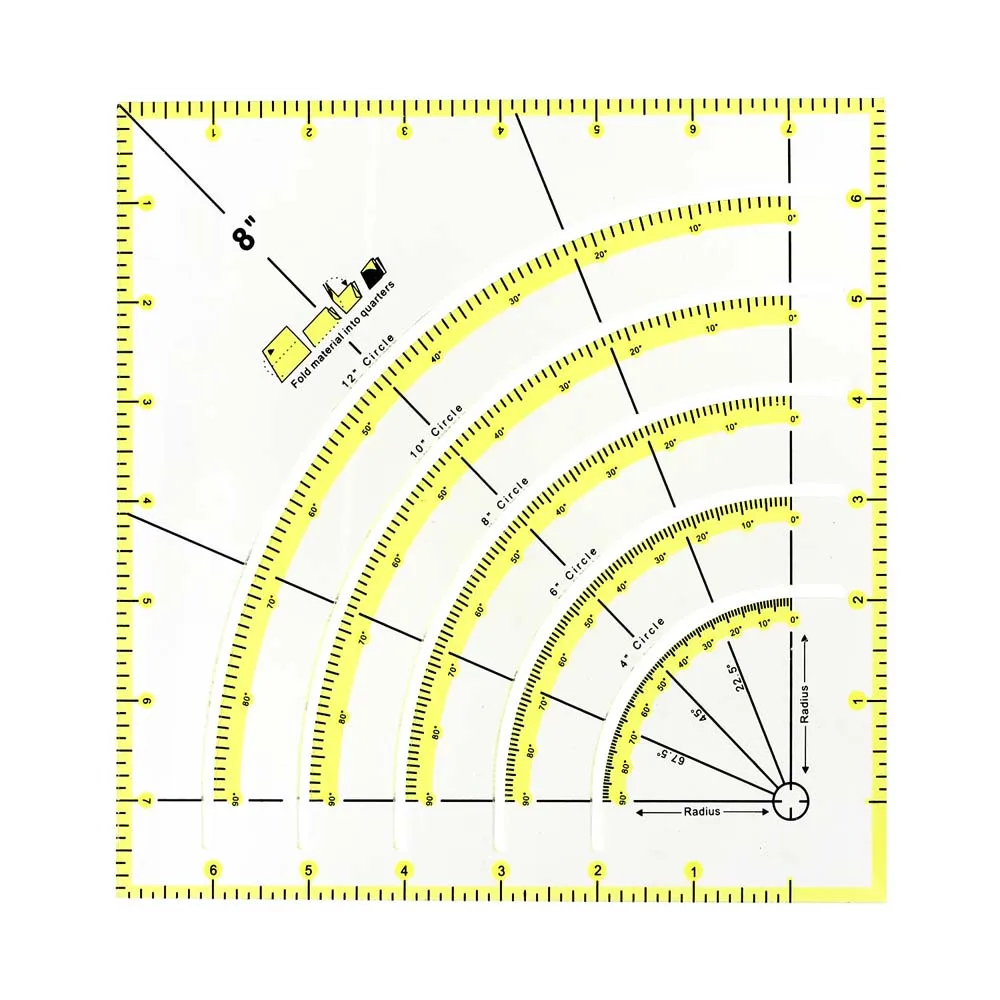 1Pcs Quilting Ruler 8 inch DIY Craft Multifunctional Multi-angle ...