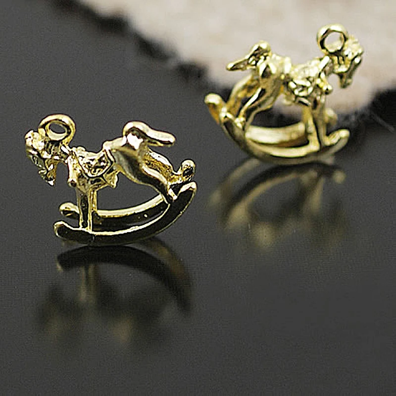 30PCS Antique Bronze Zinc Alloy Rocking Horse Charms Pendants High Quality Diy Jewelry Making Necklace Earrings Accessories images - 6