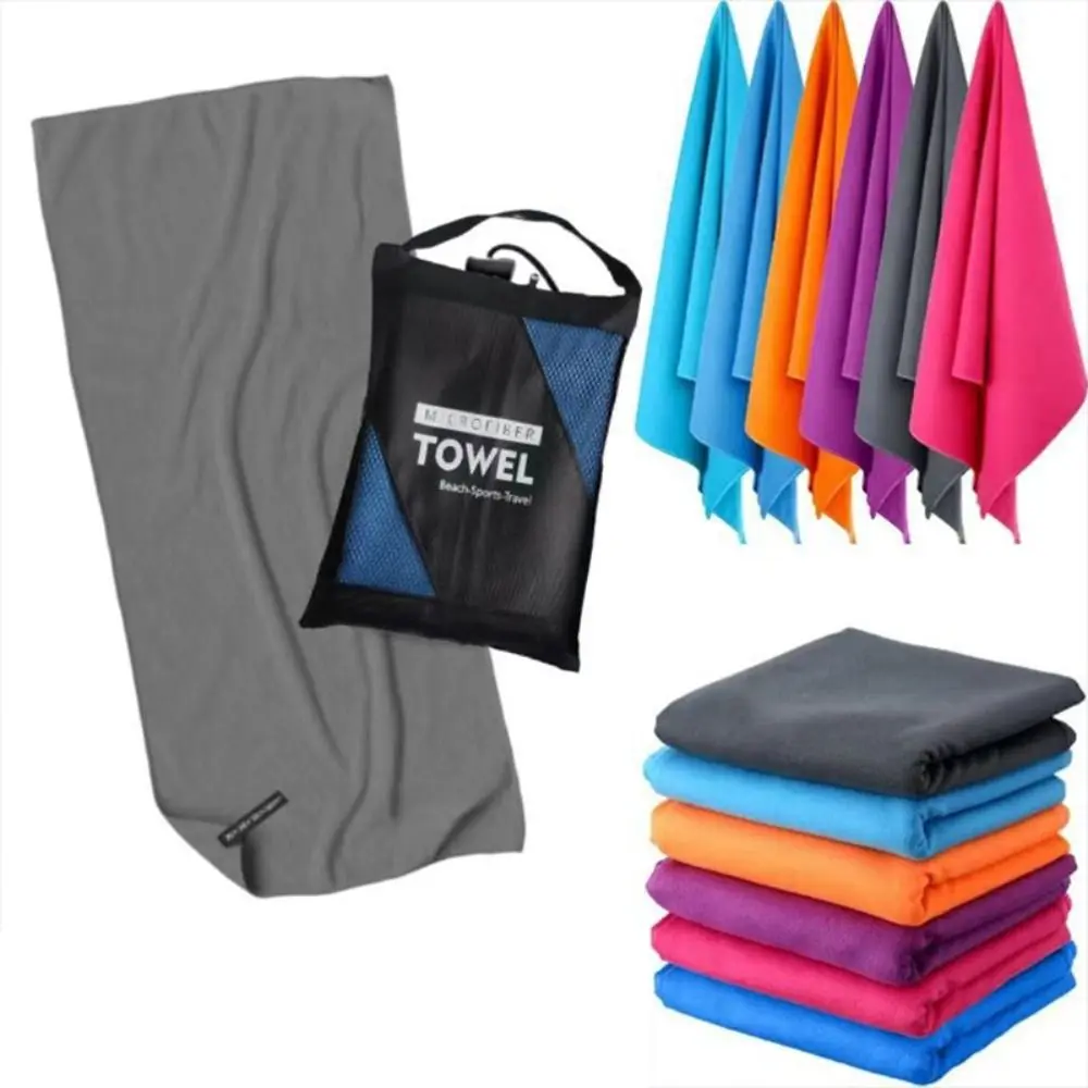 

Quick Dry Microfiber Towel with Mesh Bag Thick Sports Beach Towel Portable Ultrafine Fiber Absorbent Towels