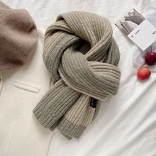 

Luxury Two-Color Patchwork Scarf Autumn and Winter Fashion Design New Imitation Cashmere Warm Color Patchwork Scarf Female