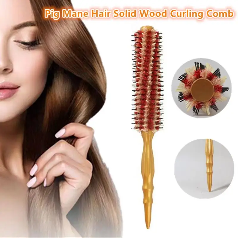 Pettine per lo styling dei capelli, spazzola rotonda per capelli medio-lunghi, massaggio del cuoio capelluto, districante, comoda impugnatura, forniture per salone