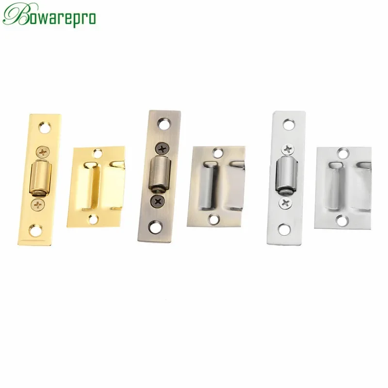 1Pc Stainless Steel Cabinet Door Latches Cupboard Cabinet Kitchen Wardrobe Roller Latch Lock Wooden Door Stops FurnitureHardware