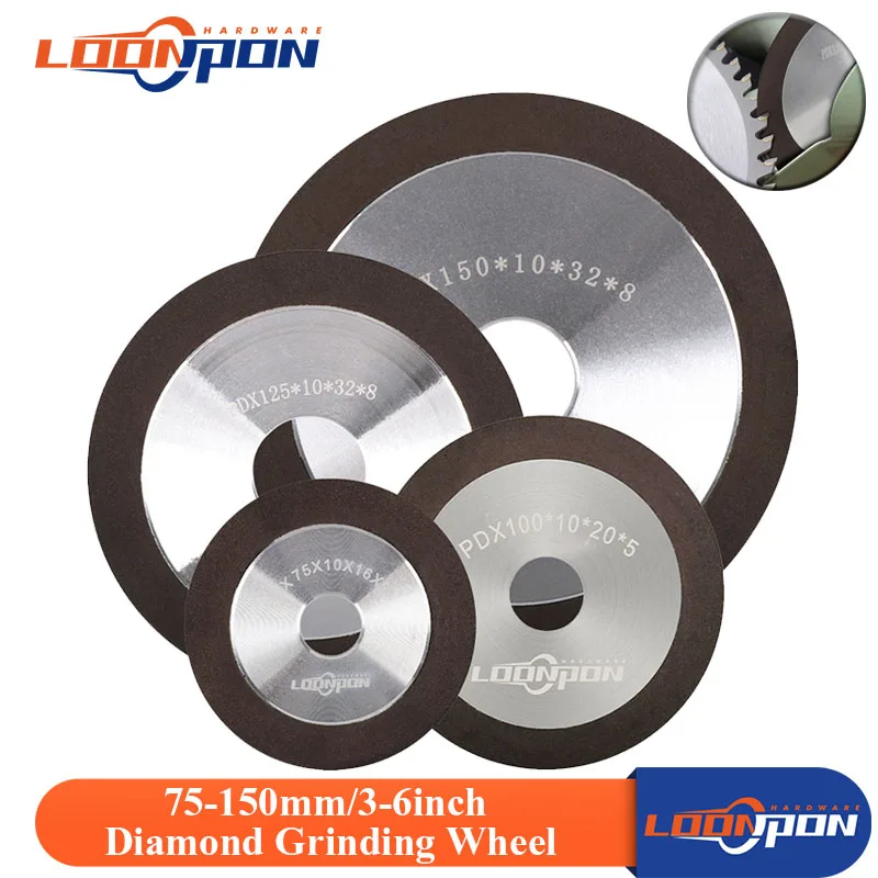75mm/100mm/125mm Diamond Black Sand Grinding Wheel Circle for Tungsten Steel Milling Cutter Tool Sharpener Grinder