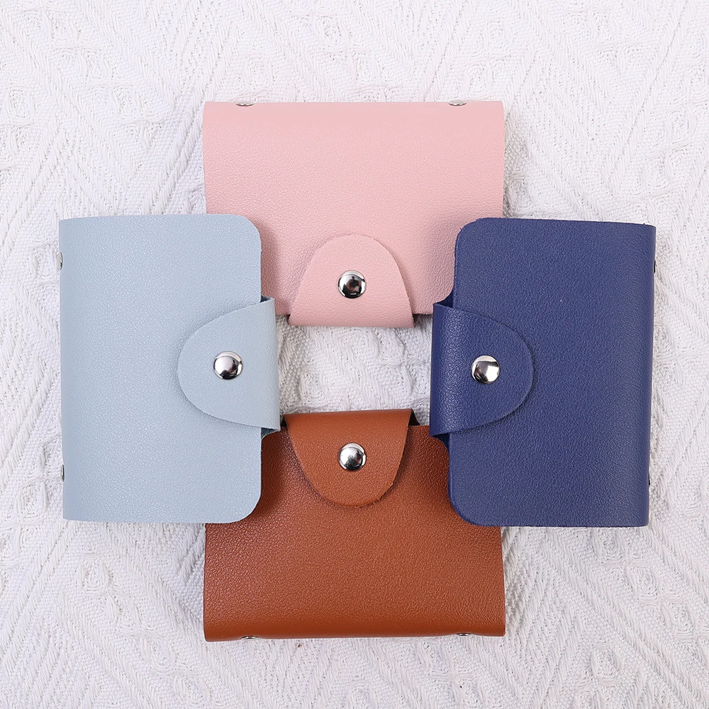 24 Bits Credit Card Holder Business Bank Card Pocket PU Large Capacity Cash Storage Clip Organizer Case ID Holder Pouch