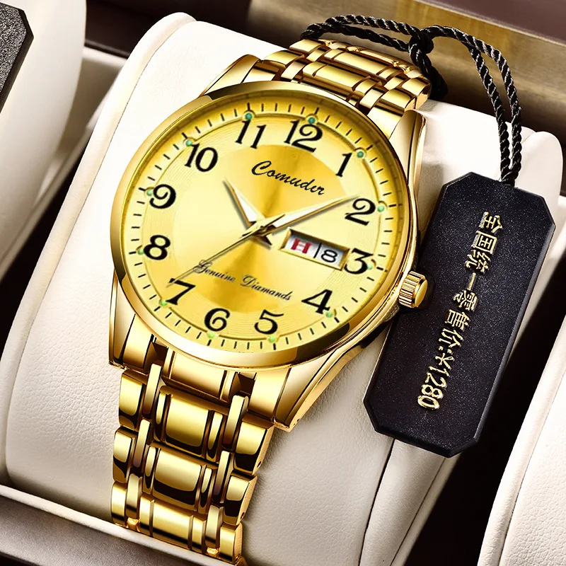 

Wrist Watch Luxury Reloj Hombre Fashion Men Stainless Steel Watch Calendar Quartz Business Watches for Man Clock Montre Homme