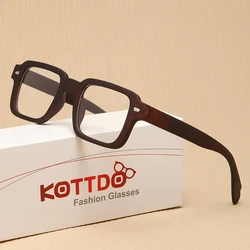 Stylish Square Plastic Anti-Blue Light Reading Eyeglasses - +300 (Brown)
