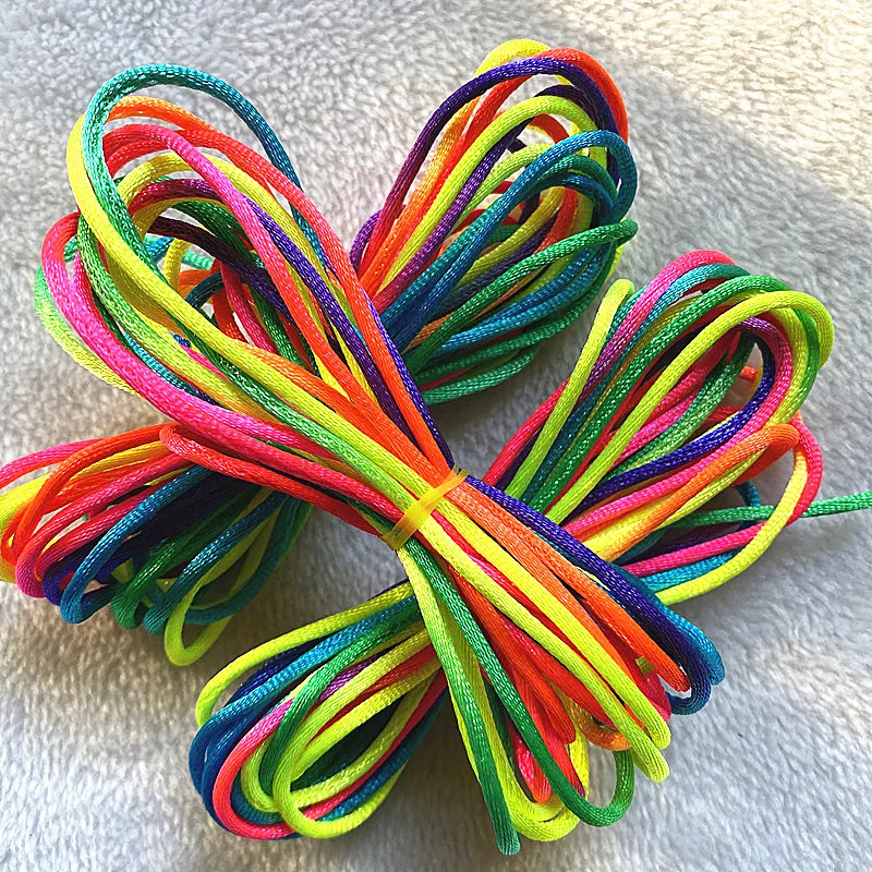 New 5yards/lot 2.0mm Chinese Knot Line Cord Silk Satin Cord Nylon DIY String Necklace Bracelets