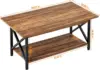 Coffee Table with Storage, 39inch Modern Coffee Tables for Living Room X-Frame Design Farmhouse Coffee Table Space Saving Living 3
