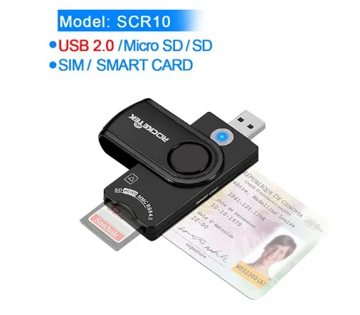Roket tek USB 3.0 2.0 akıllı kart okuyucu için SD/TF mikro SD bellek, sim kart okuyucu, kimlik, banka kartı, sim connector konnektör adaptörü
